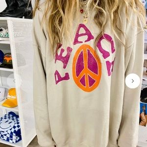 SOLD NEW! ASCOT + HART “PEACE” Thrifted Oversized Crewneck Sweatshirt